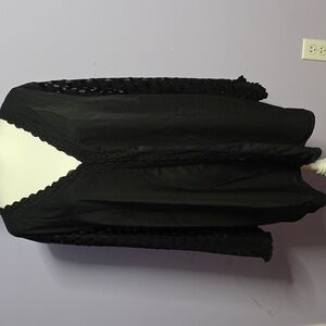 BloomChic Black Blouse with Shear Sleeves